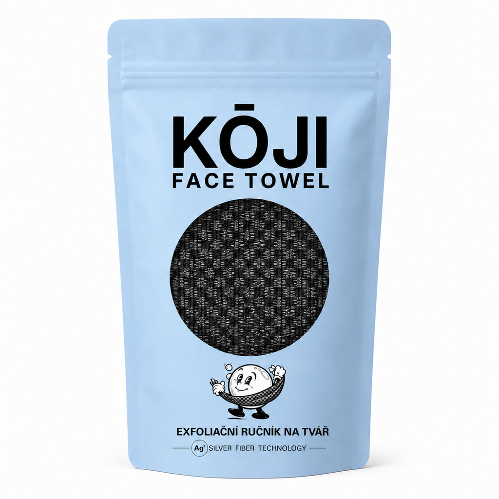 Exfoliačný uterák na tvár Kōji Face Towel — balenie